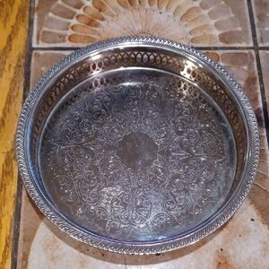 Elegant Silver Decorative Tray Silver Style No Markings